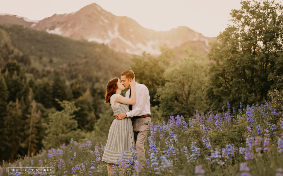 Joe + Kate Engagements, Snow Basin wildflowers