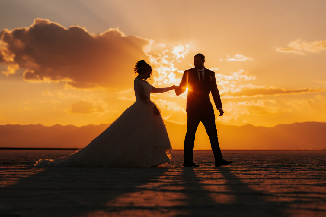 Wedding Bridals Photography at the Bonneville Salt Flats in Utah