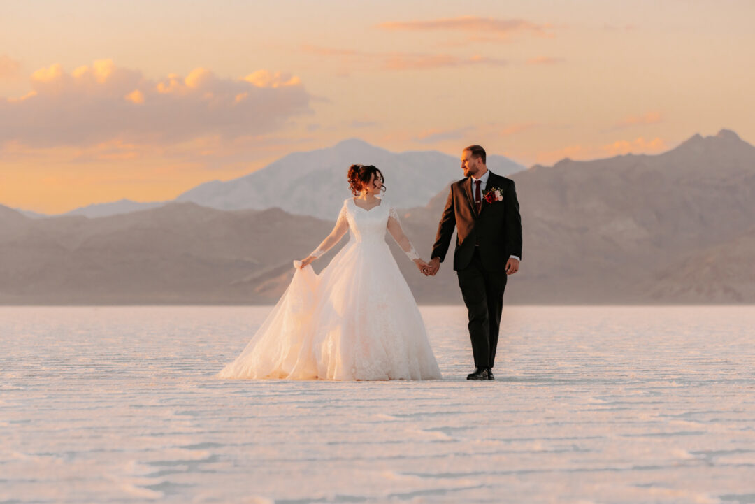 Wedding Bridals Photography at the Bonneville Salt Flats in Utah