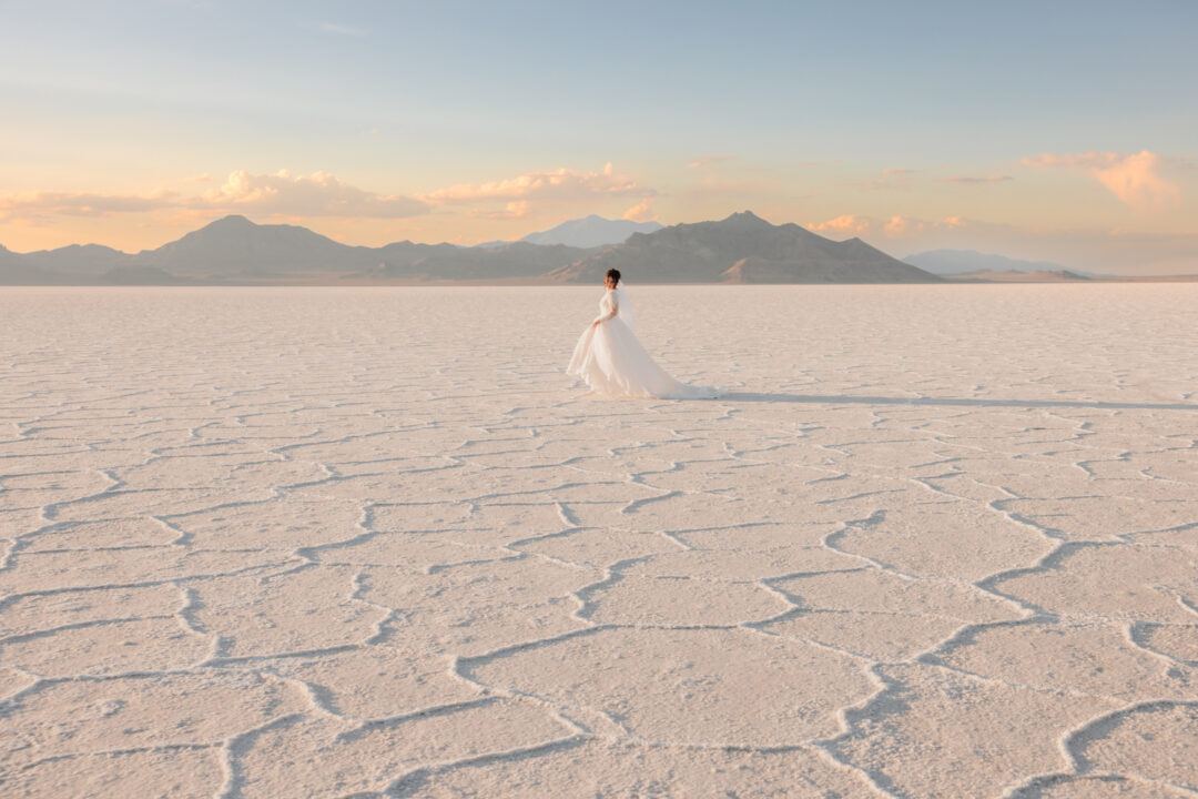 Wedding Bridals Photography at the Bonneville Salt Flats in Utah